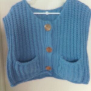 Blue Knit Sweater Vest